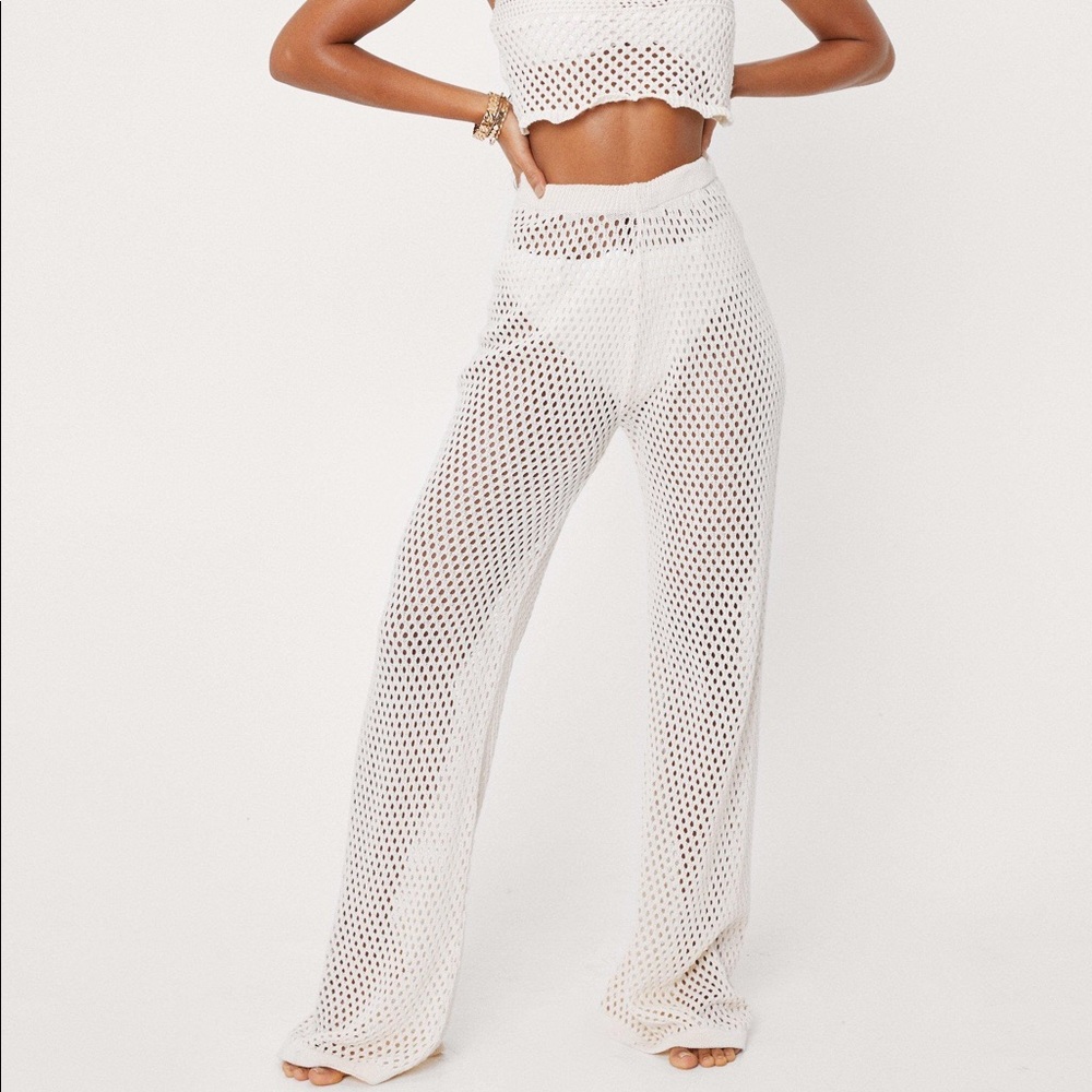 Crotchet Wide Leg Cover Up Pants - Picture 1 of 2